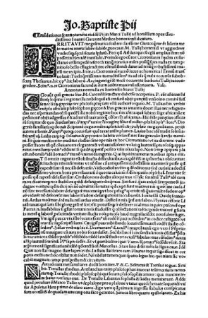 [Joannis Baptistæ Castigationes Ciceronis ad Hortensium.]