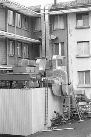 Be- und Entlüftungsanlage des zukünftigen Cafés Feller am Marktplatz
