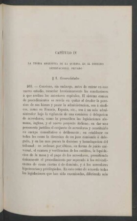 Capítulo IV : La teoría argentina de la quiebra en el derecho internacional privado