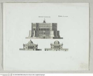 Hauptfassade des Palazzo Farnese in Caprarola, darunter zwei Villen Palladios