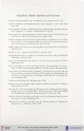 Abgekürzt zitierte Quellen und Literatur