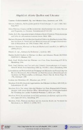 Abgekürzt zitierte Quellen und Literatur