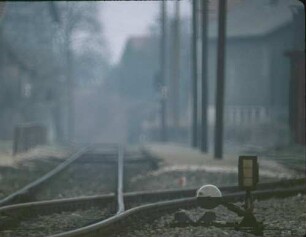 Wäschenbeuren Gleisanlagen Handweiche Weichenhebel Weichensignal Bahnsteig