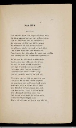 Narziss / [Berthold Vallentin]