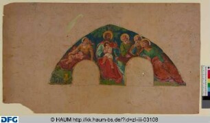Entwurf für die neuen Wandmalereien im nördlichen Querhaus des Braunschweiger Domes: "Christus segnet die Kinder"