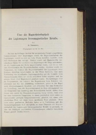 Über die Magnetisierbarkeit der Legierungen ferromagnetischer Metalle.