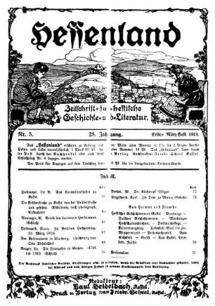 Nr. 5, Erstes März-Heft 1911