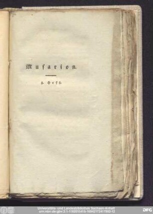 Musarion. 8. Heft.