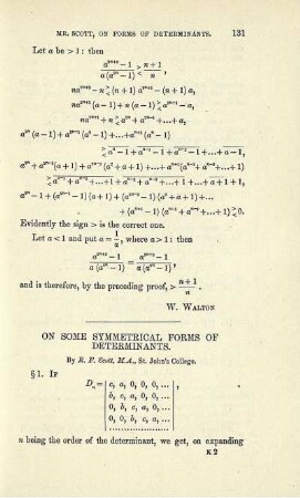 On some symmetrical forms of determinants.