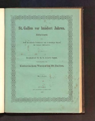 St. Gallen vor hundert Jahren
