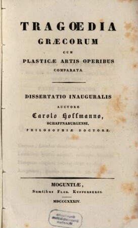Tragoedia Graecorum cum plasticae artis operibus comparata
