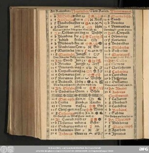 Alt Kalender /Nouember / New Kalen. Wintermonat.
