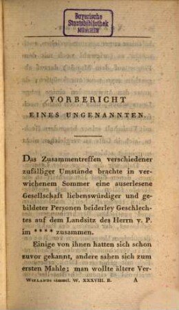 C.M. Wielands Sämmtliche Werke, Acht Und Dreyssigster Band. Das Hexameron von Rosenhain