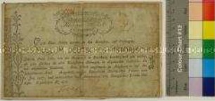 Obligation über "Zwey Reichsthaler" 1807 mit handschriftlichen Eintragungen