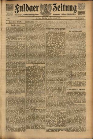 Zweite Ausgabe vom Dienstag, den 12. Januar 1909.