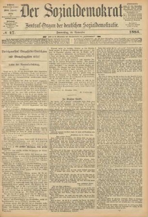 No 47. Donnerstag, 19. November 1885.
