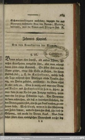Zehntes Kapitel. Von den Krankheiten der Bienen