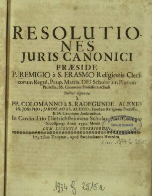 Resolutiones Juris Canonici