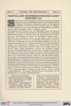 1: Ausstellung mohammedanischer Kunst Munchen 1910