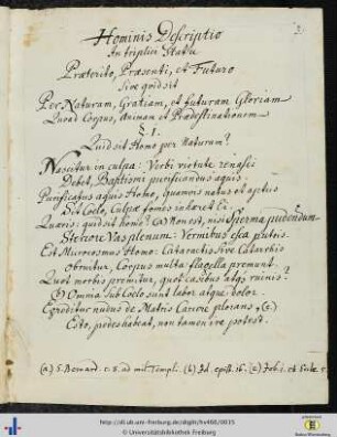 [3 - 26] Hominis Descriptio in triplici statu.