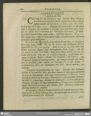 Assertiones Tabulae VI. [Tabulae VI. Familiae Augustae Lucemburgensis]