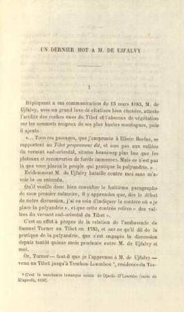 Un dernier mot à M. de Ujfalvy