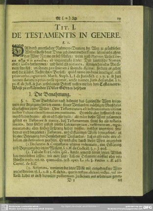 Tit. I. De Testamentis In Genere