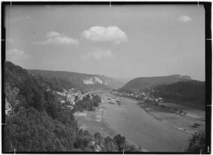 Stadt Wehlen mit Bastei