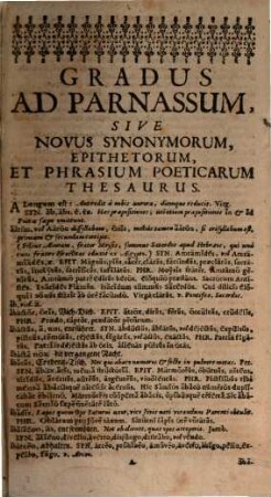 Gradus ad Parnassum : s. novus synonymorum, epithetorum, thesaurus