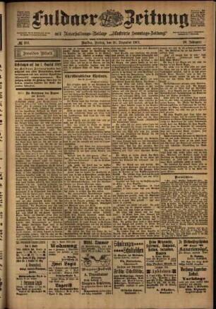 Zweite Ausgabe vom Freitag, den 20. Dezember 1901.