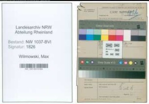 Entnazifizierung Max Von Wilmowski , geb. 09.07.1899 (Lehrer)