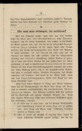 1. Wo muß man anfangen, wo aufhören?