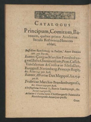 Catalogus Principum, Comitum, Baronum ...