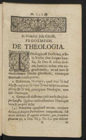 Prooemium. De Theologia
