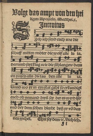 Volgt das ampt von den heiligen Aposteln.
