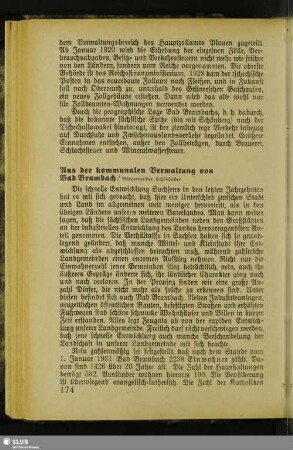 Aus der kommunalen Verwaltung von Bad Brambach