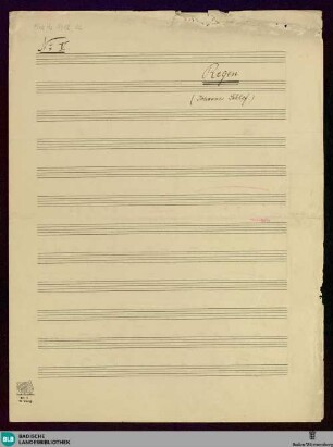 Regen - Mus. Hs. 1418,12 : V, pf; e; KauS p.110