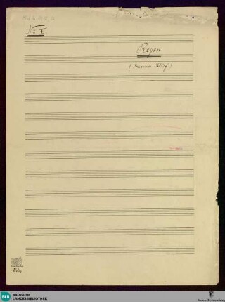 Regen - Mus. Hs. 1418,12 : V, pf; e; KauS p.110