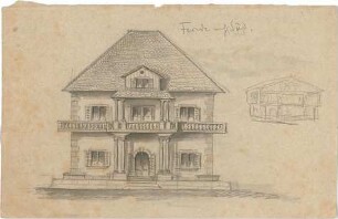 Hildebrand, Adolf von; Tegernsee; Landhaus Konrad Fiedler - Südseite (Ansicht), Studie