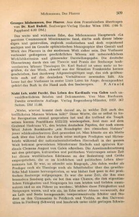 509 [Rezension] Michonneau, Georges, Der Pfarrer