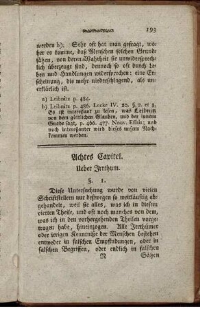 Achtes Capitel. Ueber Irrthum