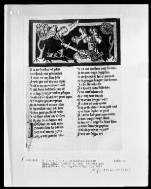 Rudolf von Ems, Weltchronik — Der Engel schlägt das Volk, Folio 208verso