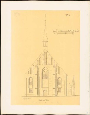 Heiliggeistkirche, Kiel Wiederherstellungsplan: Aufriss Westseite