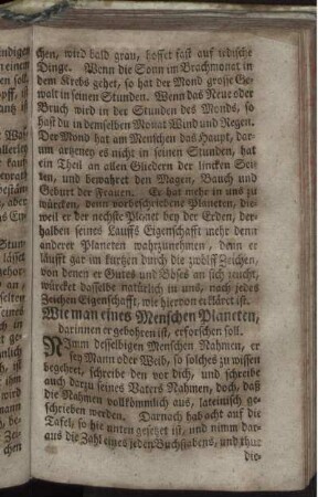 Wie man eines Menschen Planeten, darinnen er gebohren ist, erforschen soll