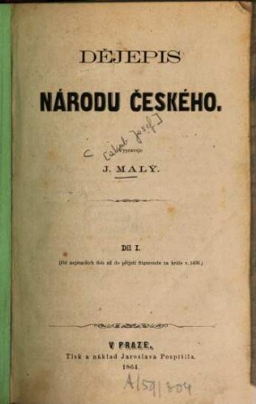 Dějepis národu českého, 1