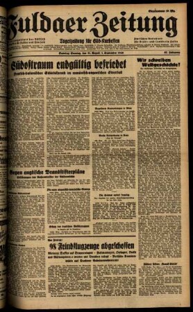 Ausgabe vom Samstag, den 31. August 1940.