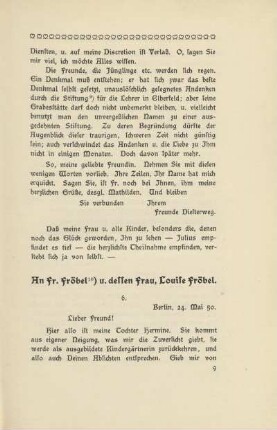 An Fr. Fröbel und dessen Frau, Louise Fröbel