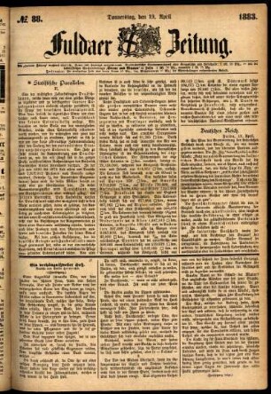 Ausgabe vom Donnerstag, den 19. April 1883.