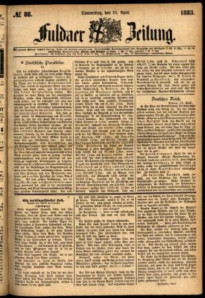 Ausgabe vom Donnerstag, den 19. April 1883.