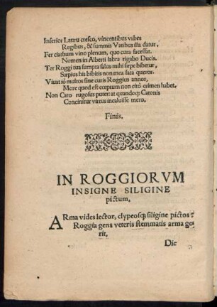 In Roggiorum Insigne Siligine pictum.